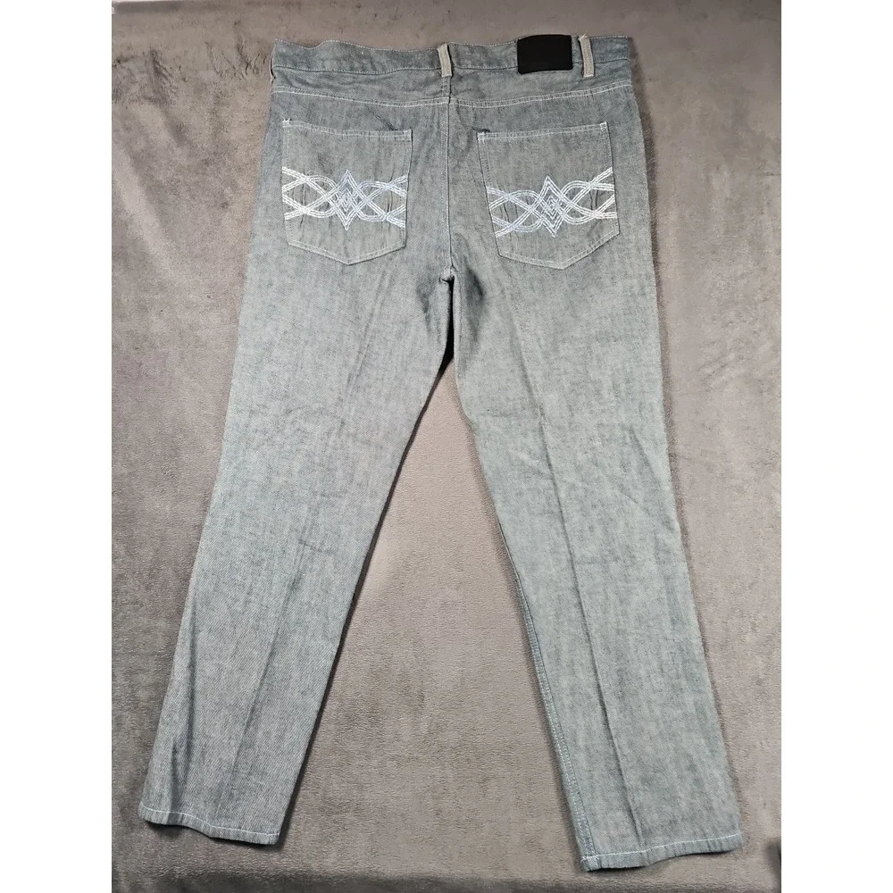 Qruel Jeans Washed Blue‎ Denim Relaxed Straight Vtg 90s Skater Mens 40x32